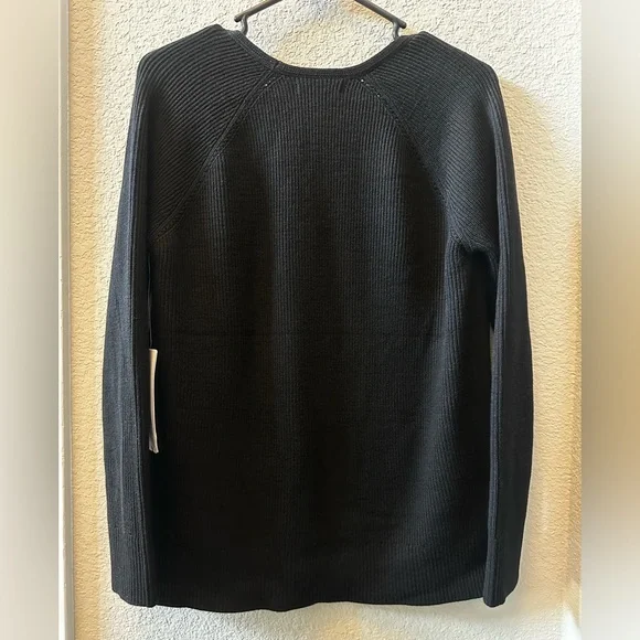 NWT ATHLETA Hanover V-Neck Black Ribbed Sweater-Size XS - Picture 5 of 11